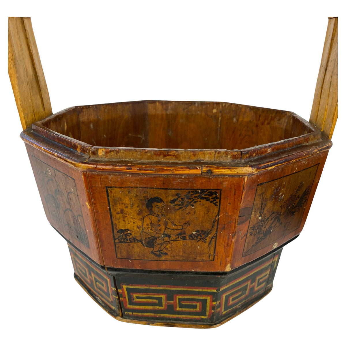 Antique Chinese Lunch Box with Carved Handle — detail 5