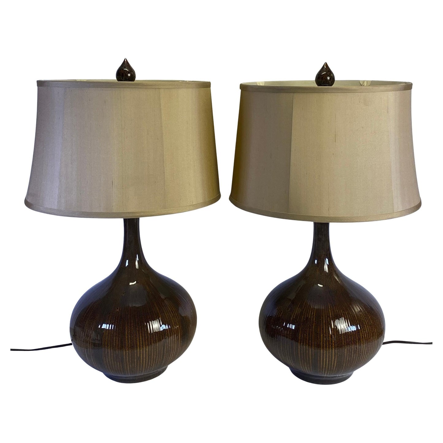 Pair of French Ceramic Table Lamps, Mid-20th Century circa 1950-1960
