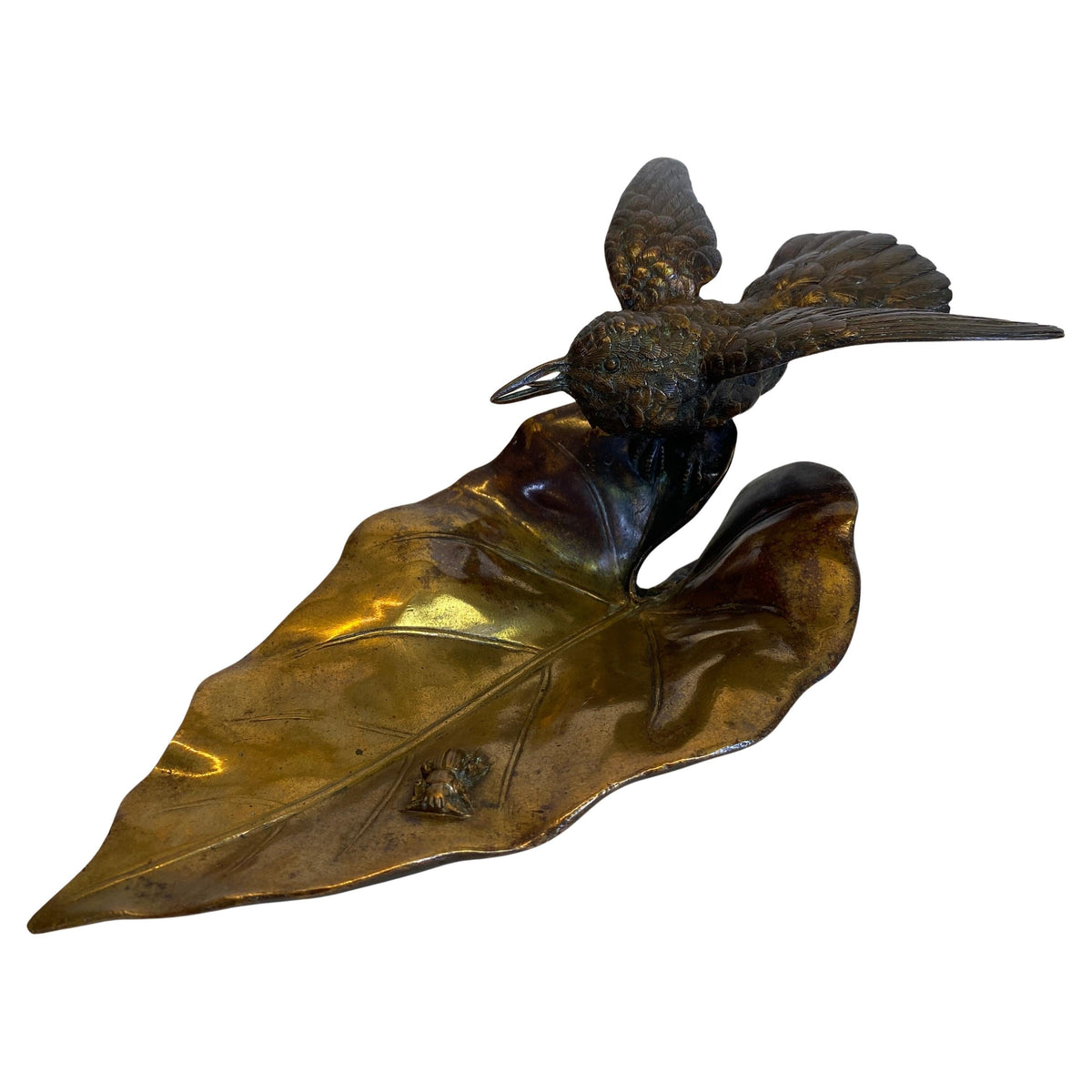 French Art Deco Bronze Hummingbird Vide-Poche attributed to Louis-Albert Carvin