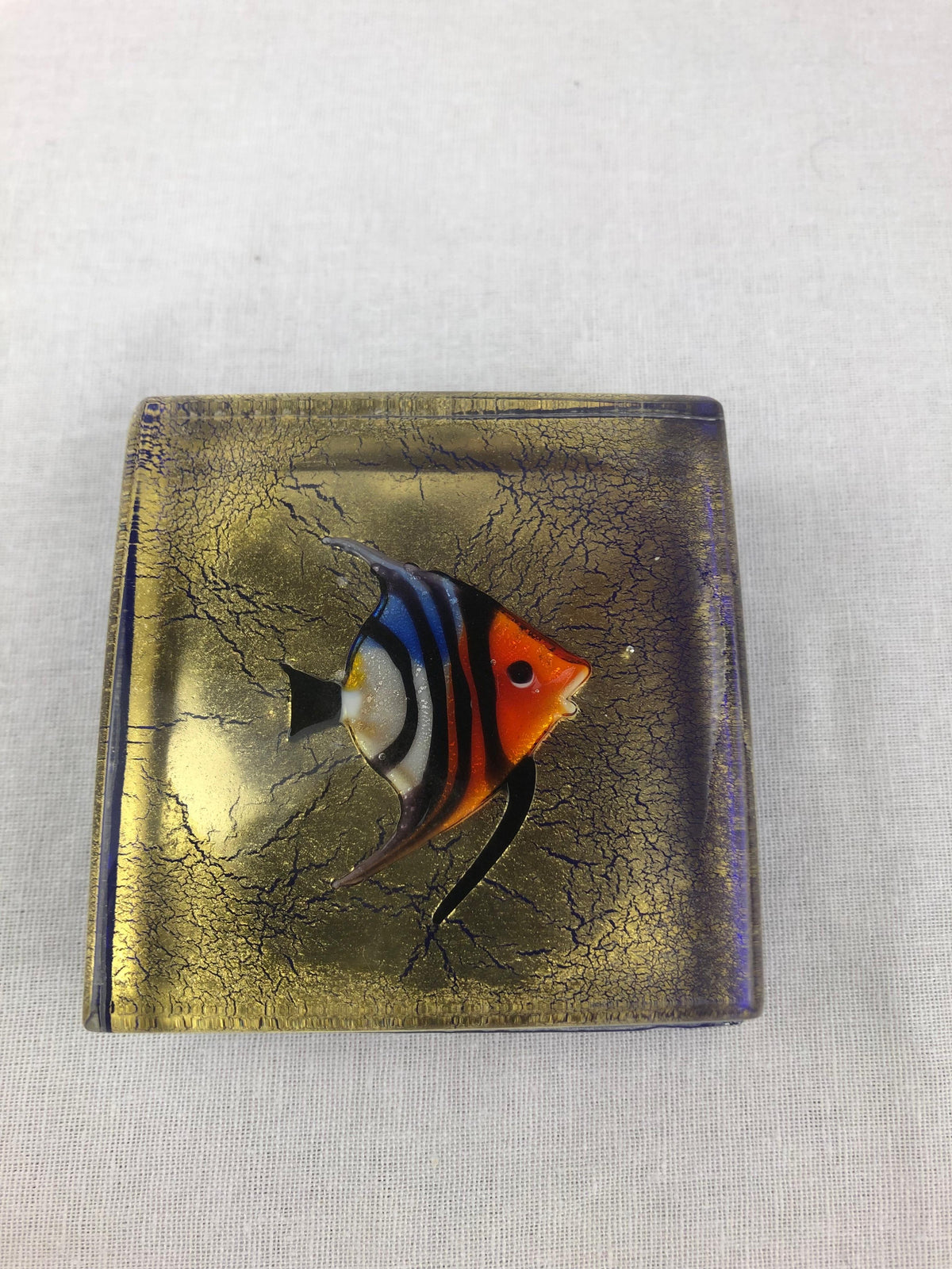 Murano Art Glass Paperweight of a Fish, Signed — detail 2