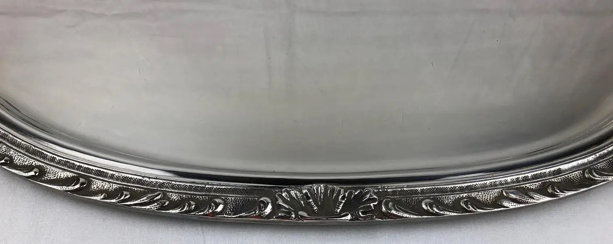 French Rococo Revival Silver Plate 5-Piece Tea & Coffee Service on Tray, Early 20th Century — detail 6