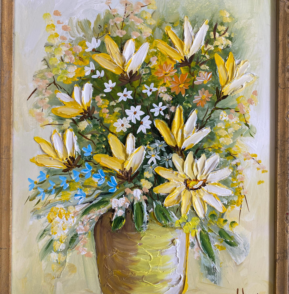 Bouquet of Flowers Painting, Signed — detail 5