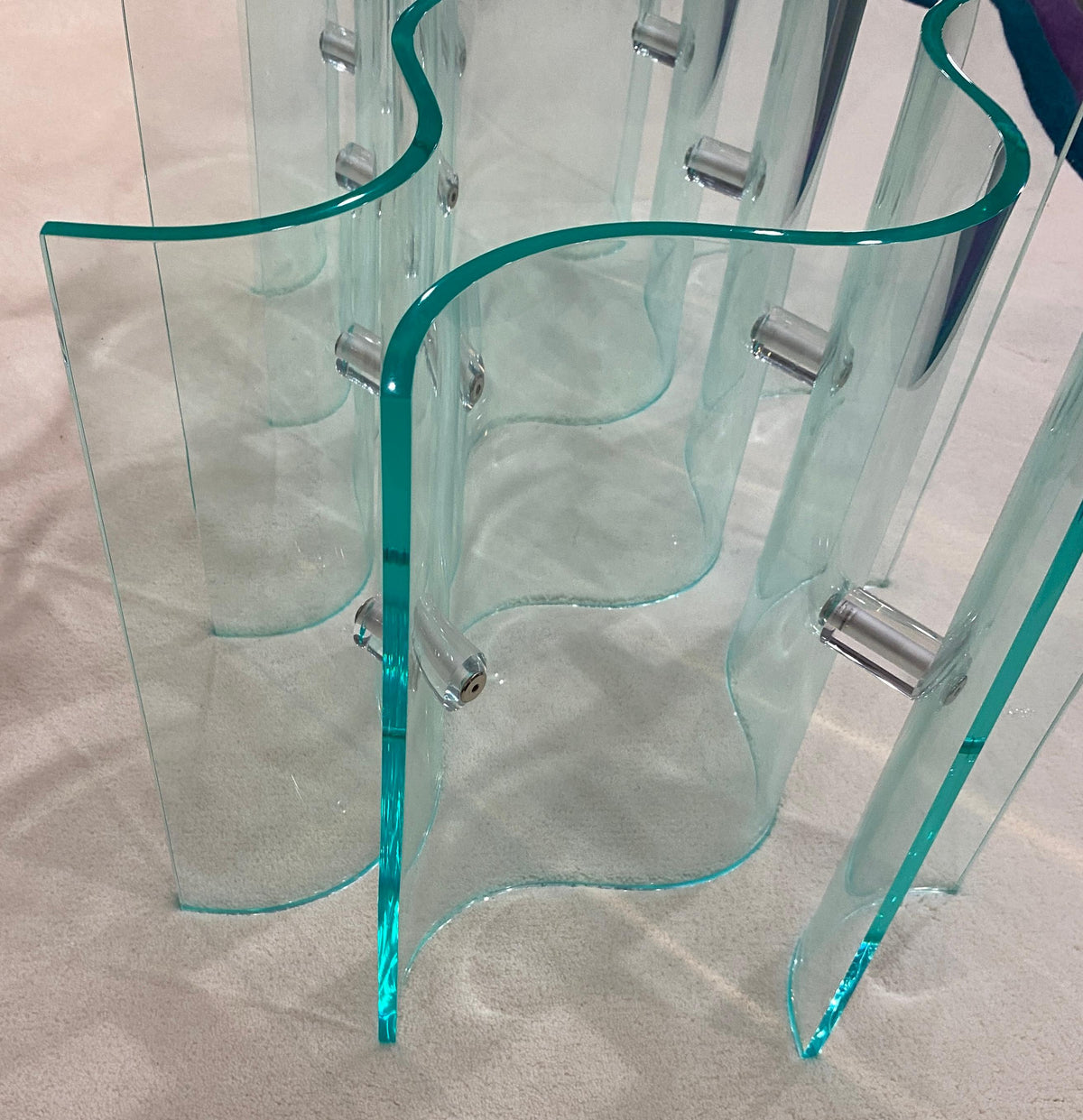 Mid-Century Modern Hollywood Regency Sculpted Lucite and Glass Coffee Table — detail 5