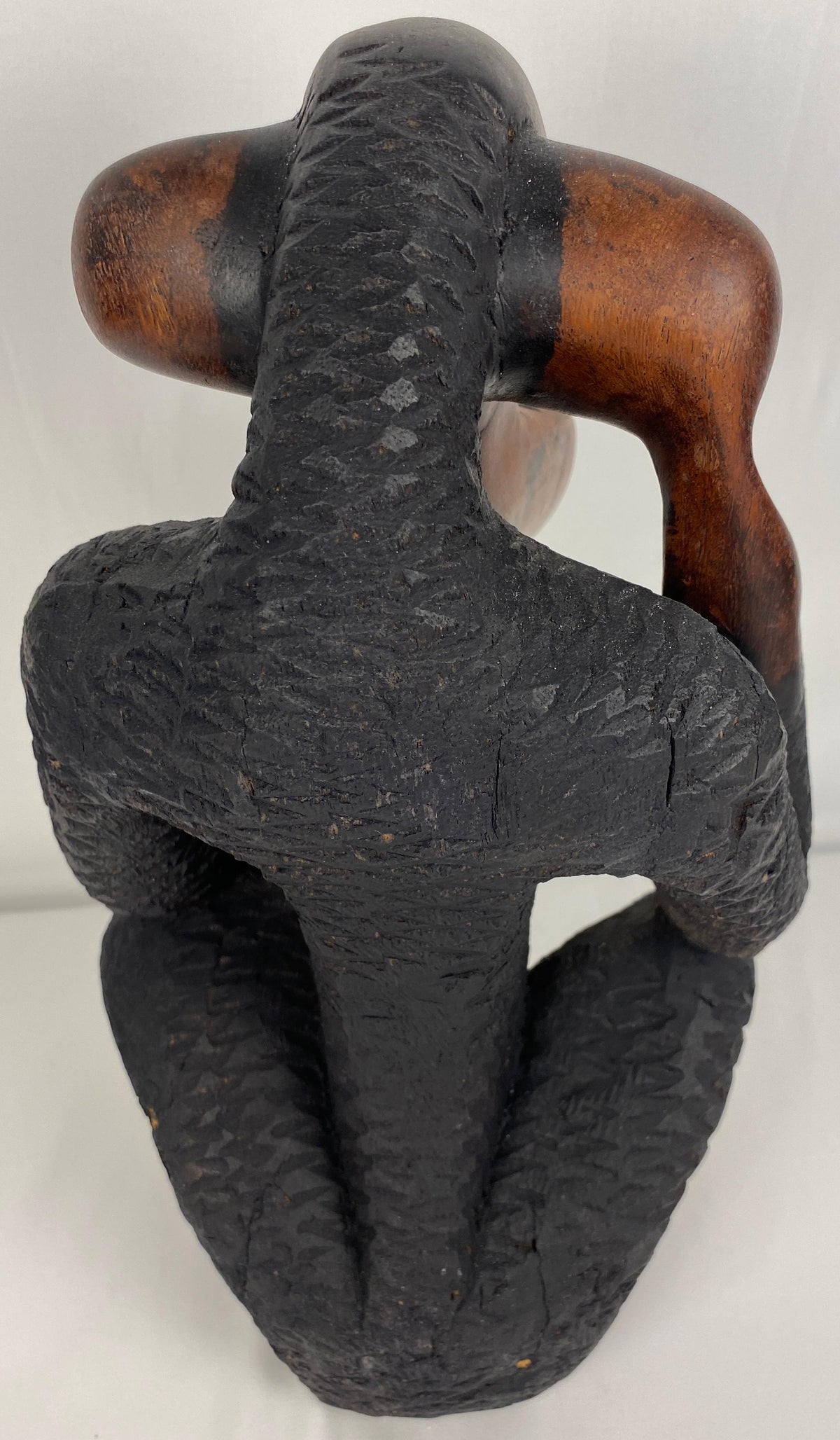 Hand-Carved Wooden African Monkey Sculpture — detail 6