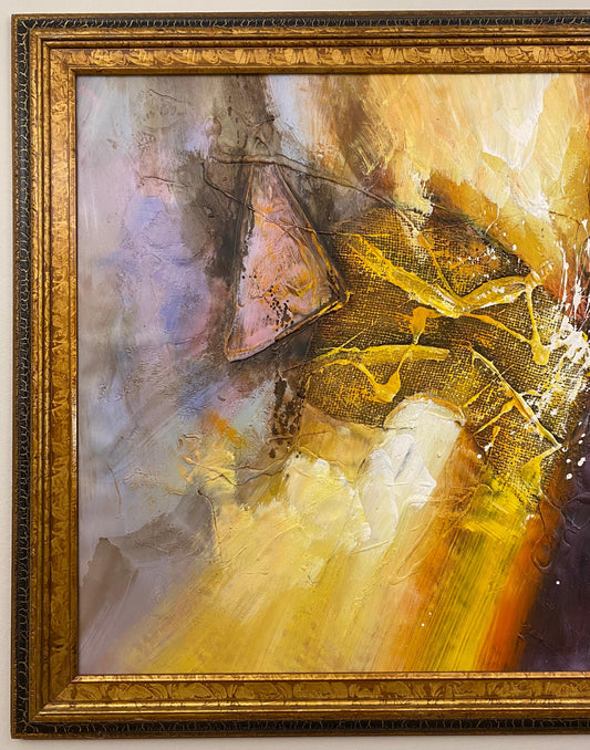 American Abstract Painting Hollywood Regency Style — detail 2