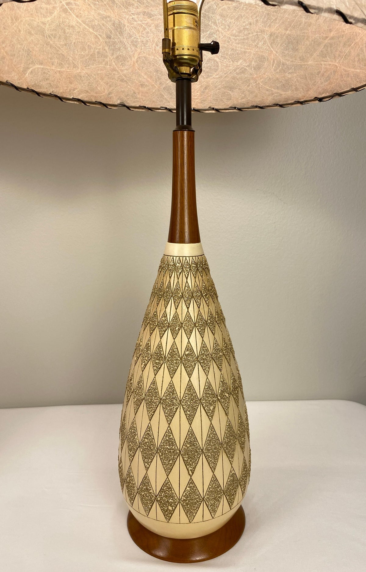 Pair of Beige Mid-Century Table Lamps by Quartite Creative Corp. — detail 5