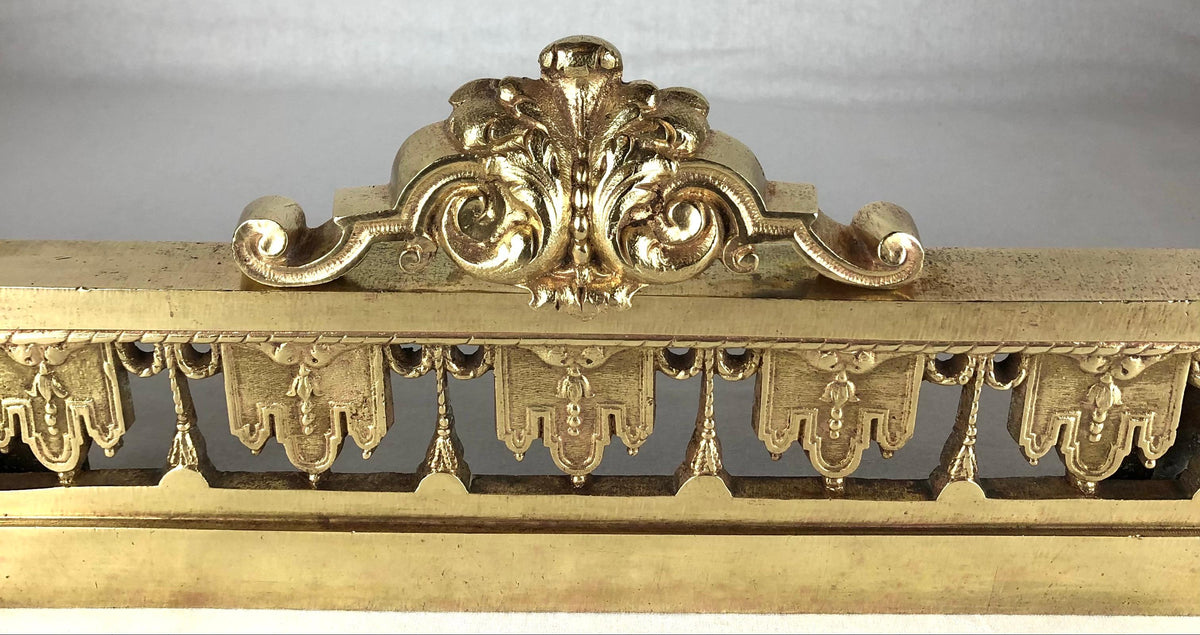 18th Century French Louis XVI Gilded Bronze Fireplace Chenets or Urn Andirons — detail 3