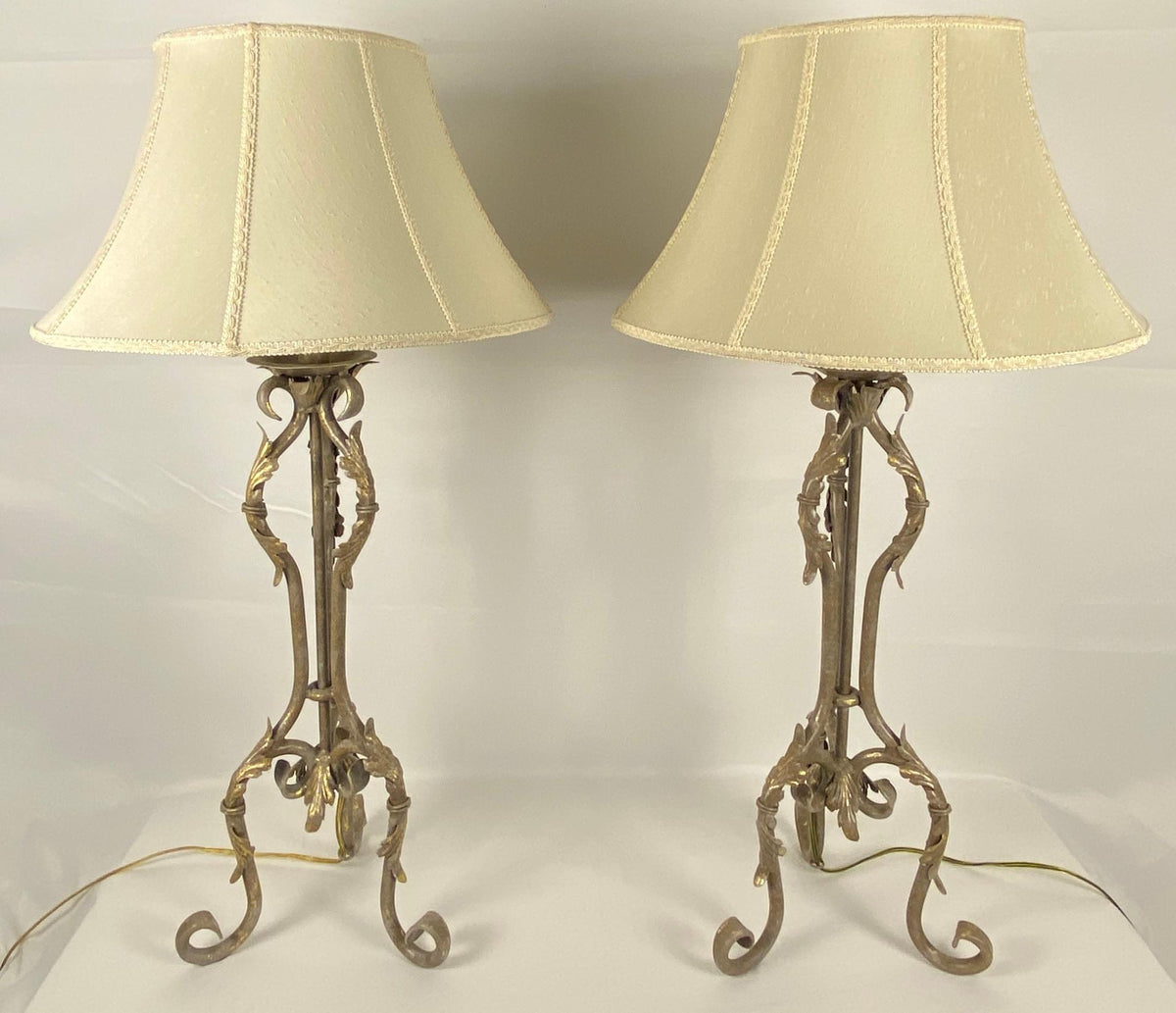 Pair of French Forged Iron Table Lamps — detail 10