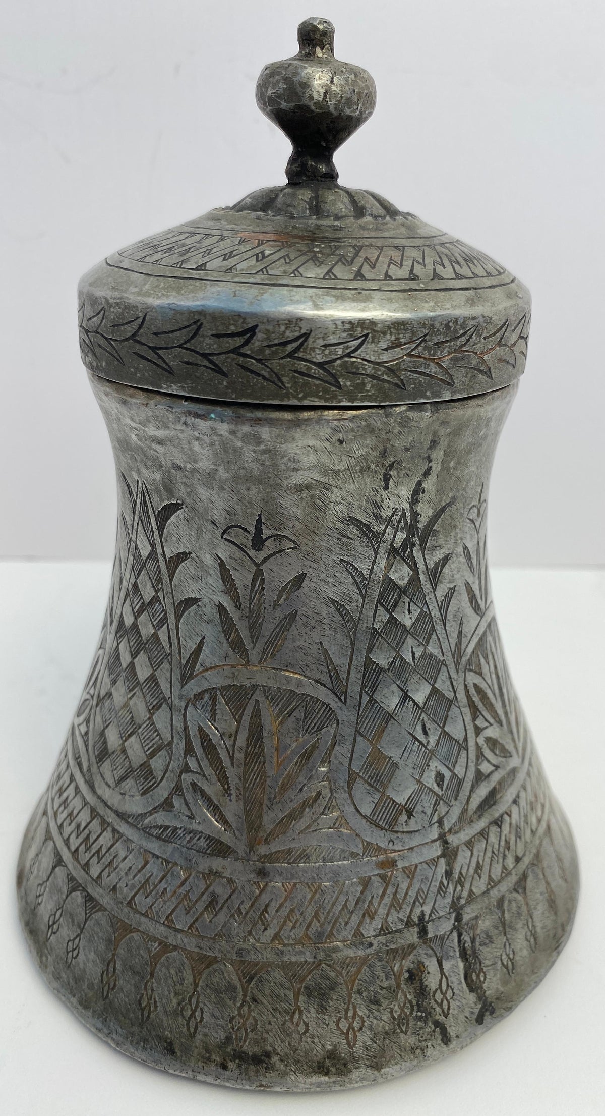 Antique Moorish Hand-Etched Wedding Vessel or Urn — detail 7
