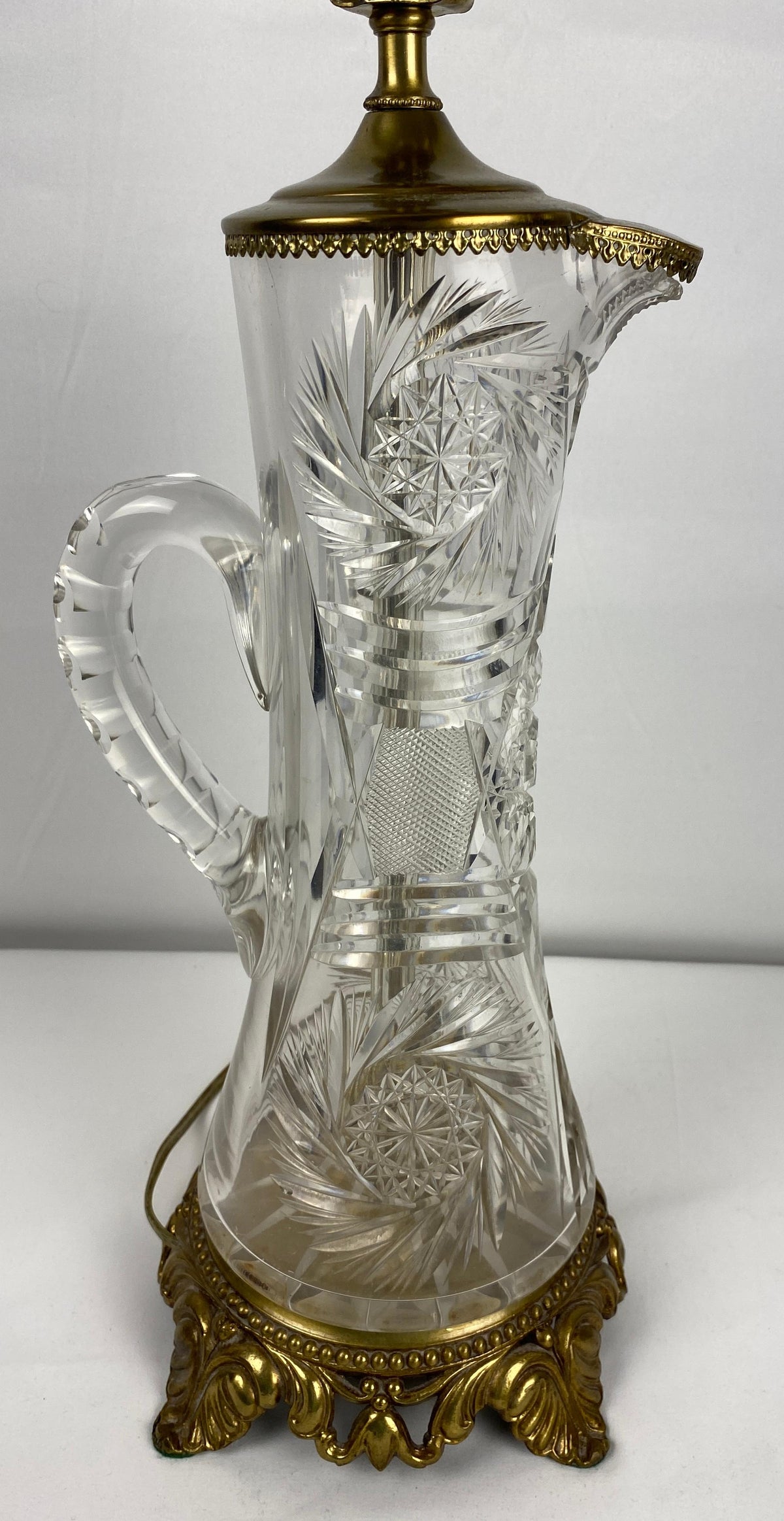 Waterford Style Crystal Table Lamp — detail 3