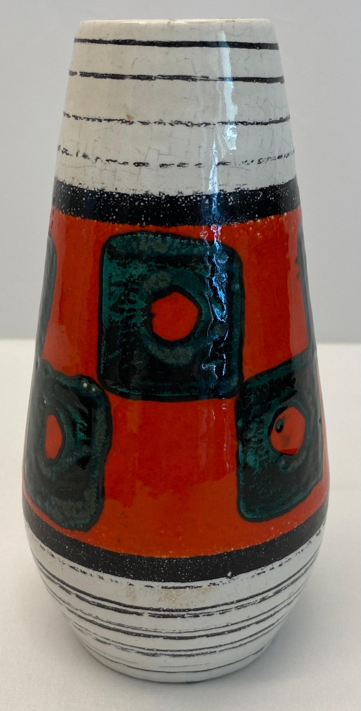 Small West Germany Ceramic Vase, Vintage Mid-Century Art Pottery — detail 3