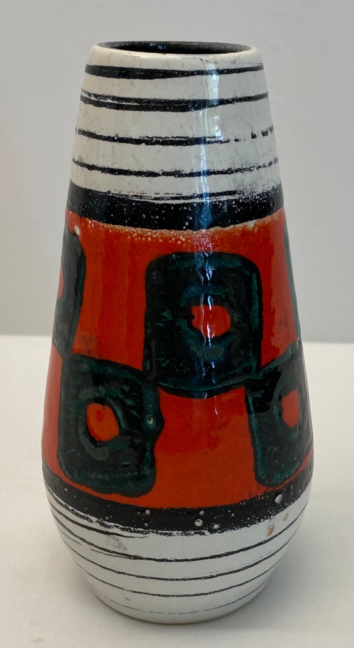 Small West Germany Ceramic Vase, Vintage Mid-Century Art Pottery — detail 4