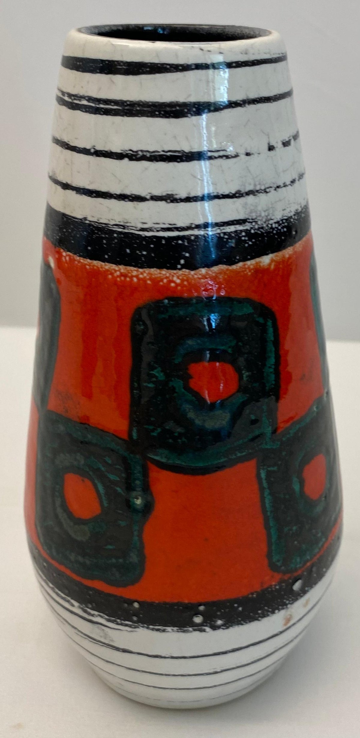 Small West Germany Ceramic Vase, Vintage Mid-Century Art Pottery — detail 5