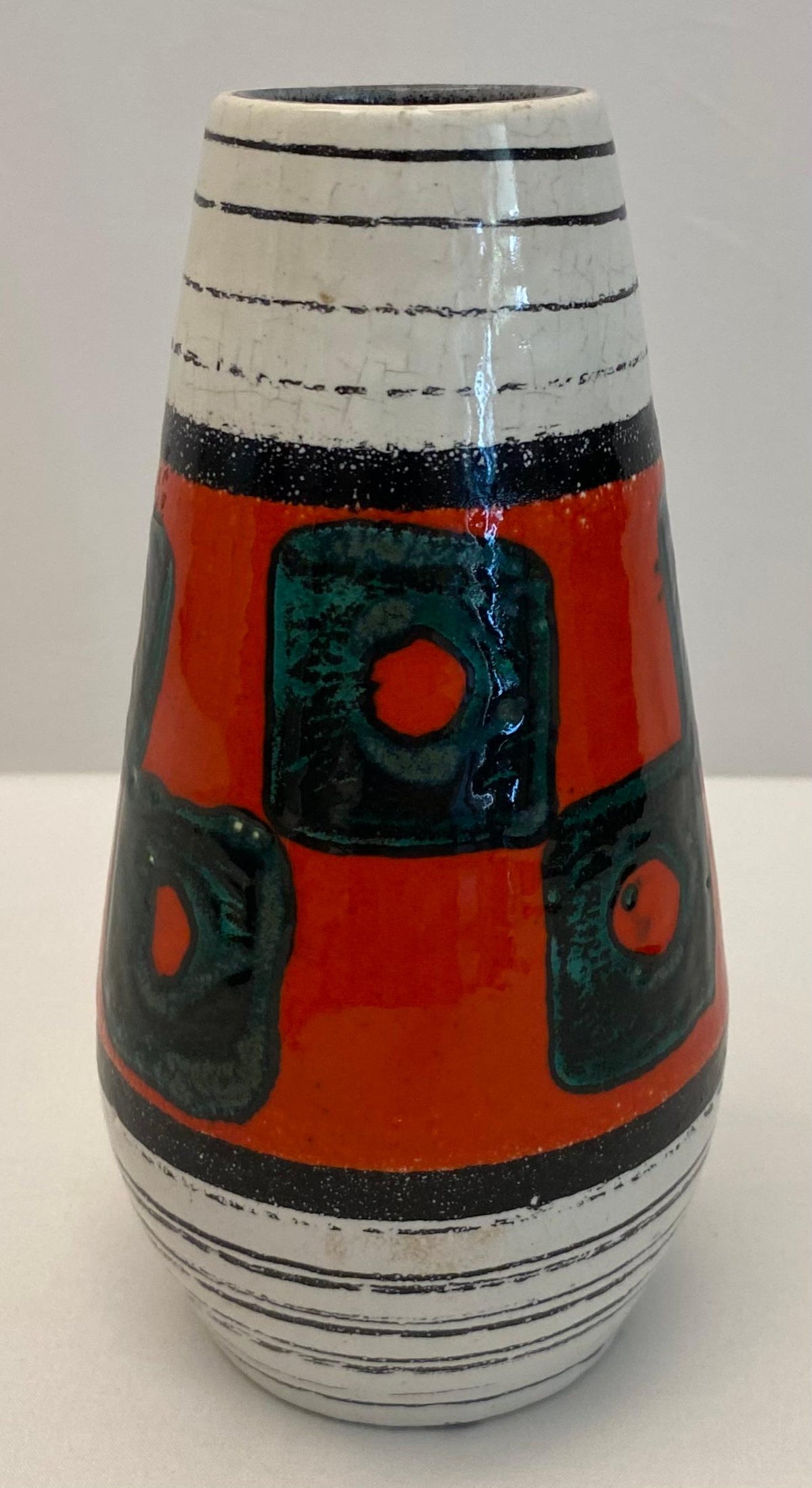 Small West Germany Ceramic Vase, Vintage Mid-Century Art Pottery — detail 7