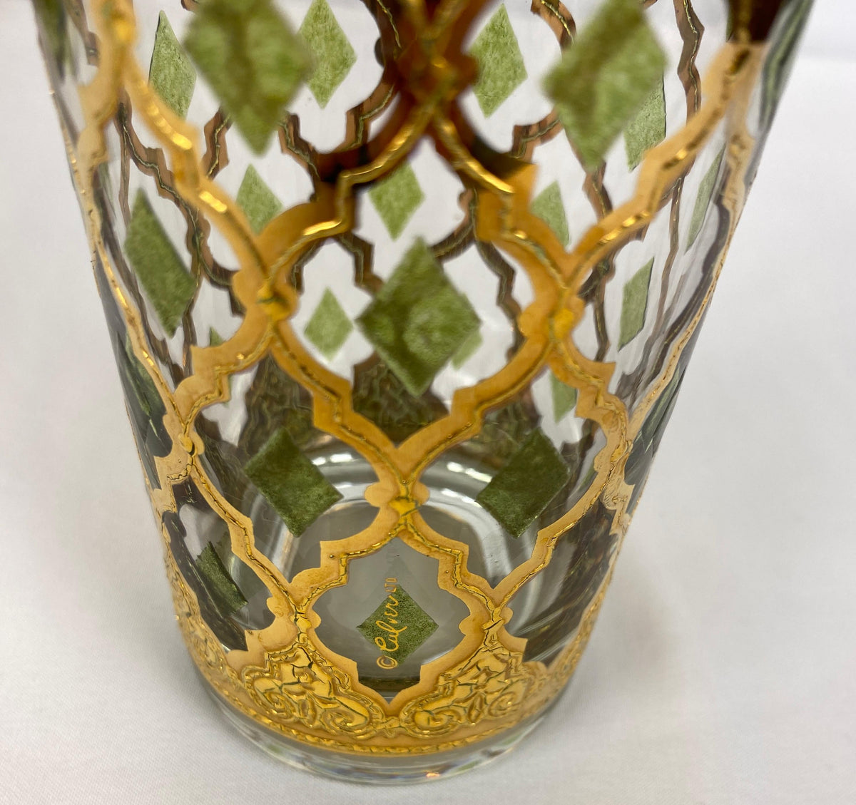 Set of 10 Vintage Culver Highball Glasses with 22-Karat Gold Valencia Design — detail 3