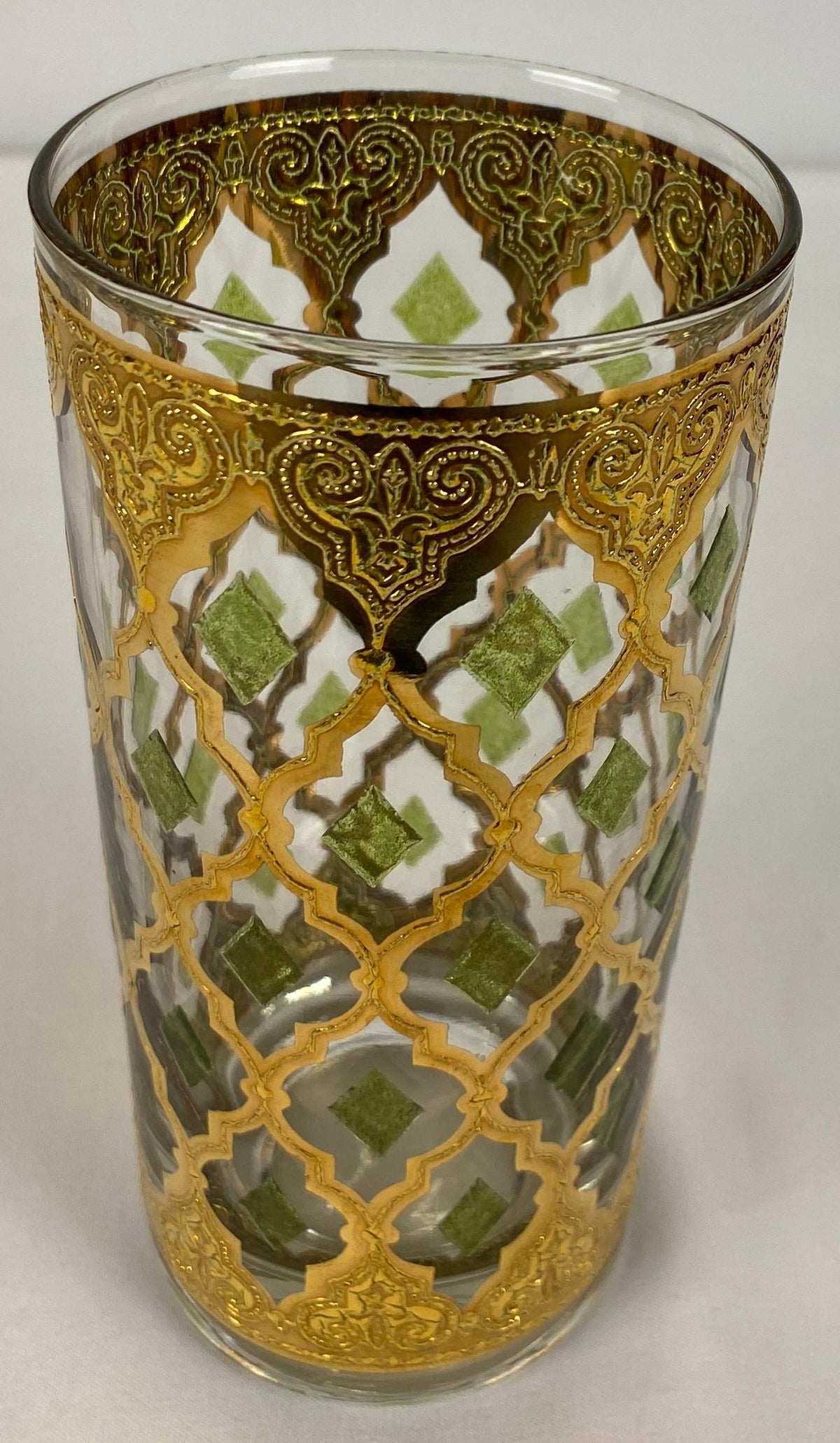 Set of 10 Vintage Culver Highball Glasses with 22-Karat Gold Valencia Design — detail 4