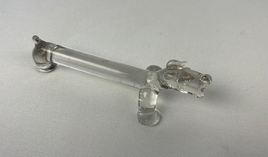 Set of 10 Molded Glass Knife Rests French Basset Hound Shape — detail 2