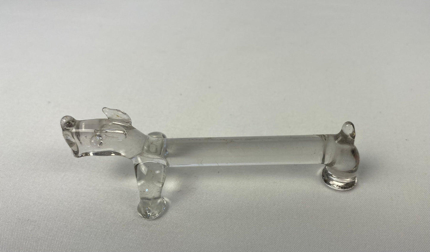 Set of 10 Molded Glass Knife Rests French Basset Hound Shape — detail 5