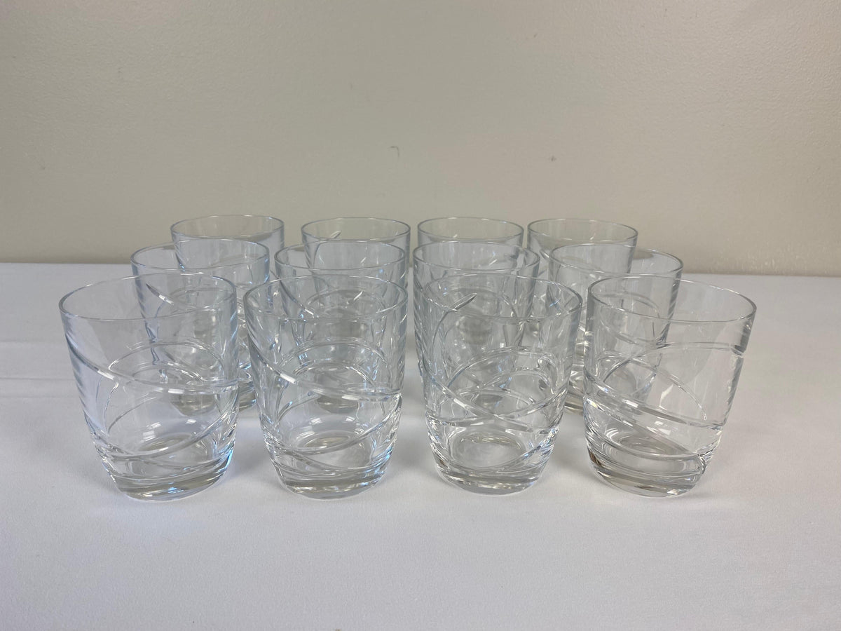 Set of 12 Cocktail Glasses by Lenox, Cut Crystal Liquor Barware — detail 5