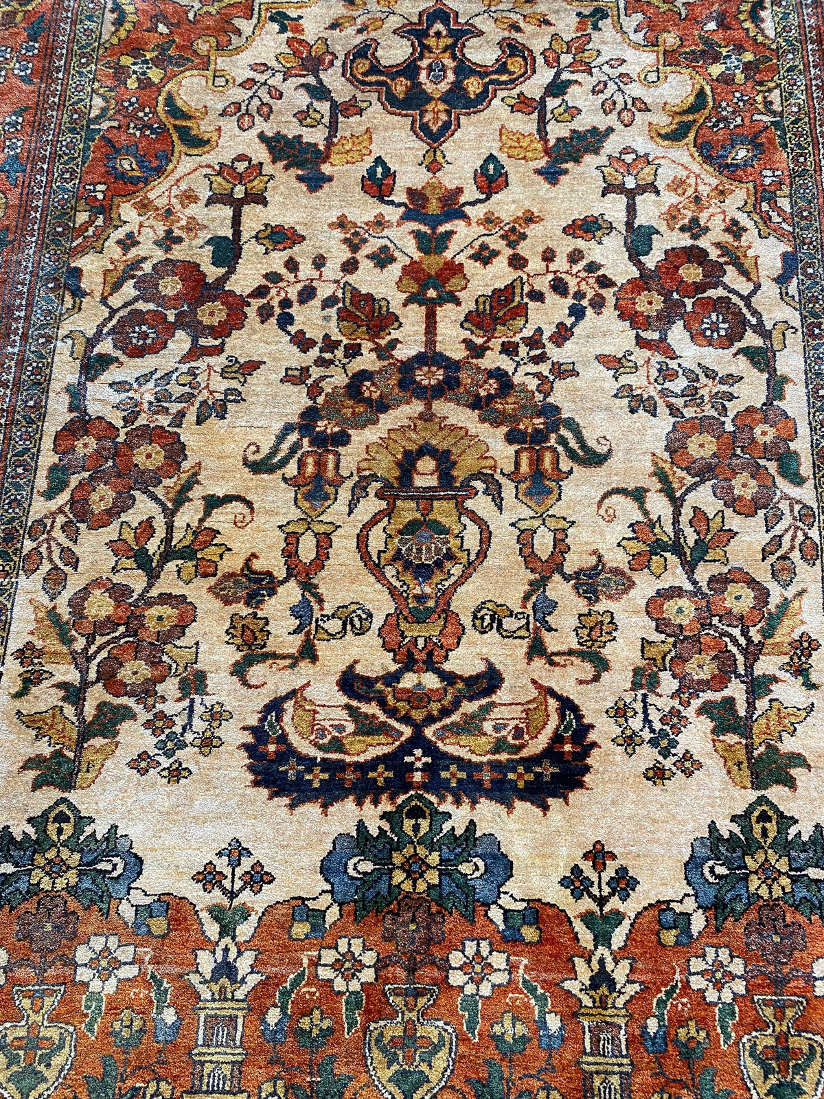 Art Deco Style Antique Caucasian Silk Rug, Signed circa 1920 — detail 7