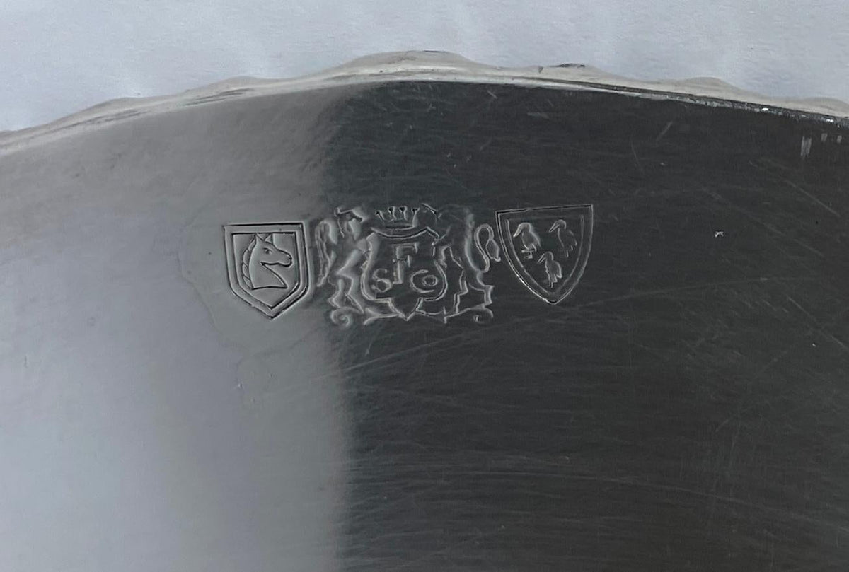 French Art Deco Mahogany Serving Tray with Copper Inlay, Hand-Crafted — detail 2