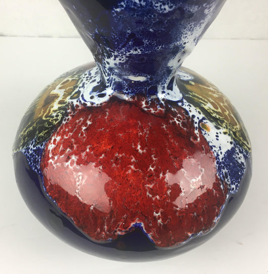 Vallauris French Midcentury Flower Vase Multicolored Fat Lava Style — detail 2