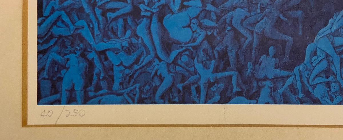 Nude Erotic Color Lithograph Attrib. to Mark Rosenthal, "Green Hills" — detail 4