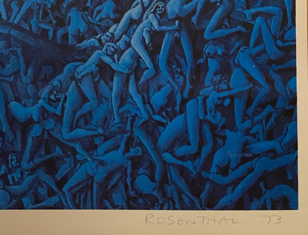 Nude Erotic Color Lithograph Attrib. to Mark Rosenthal, "Green Hills" — detail 3