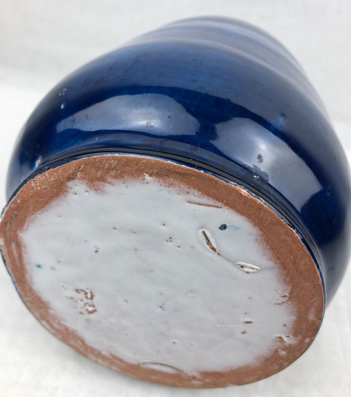 French Midcentury Cobalt Blue Ceramic Vase, Manner of Edmond Lachenal — detail 5