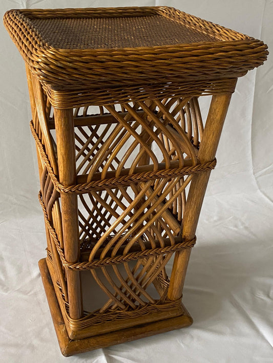 Square Bamboo End Table Rattan Side Table — detail 2