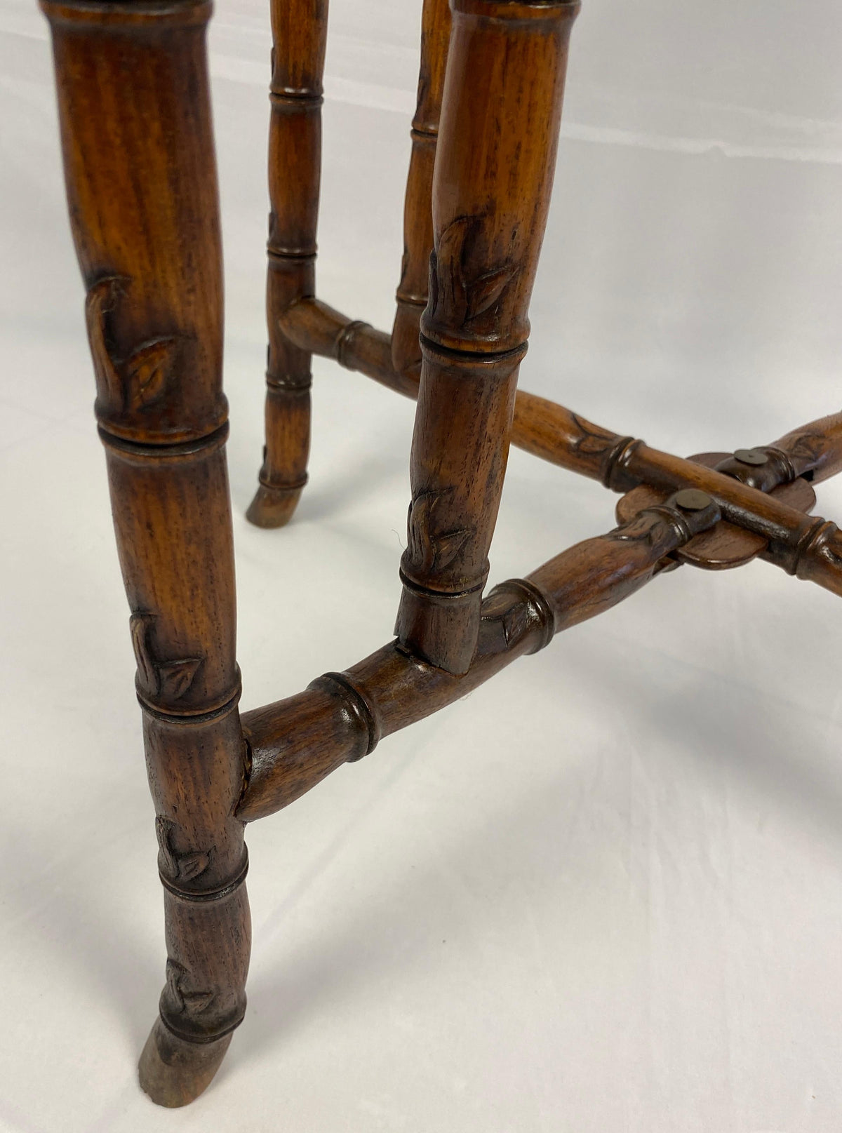 19th Century Chinese Tea Table or Antique Folding End Table — detail 11