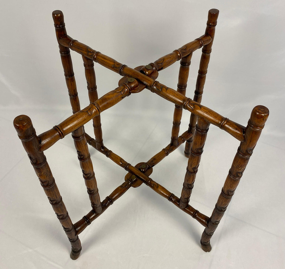 19th Century Chinese Tea Table or Antique Folding End Table — detail 6