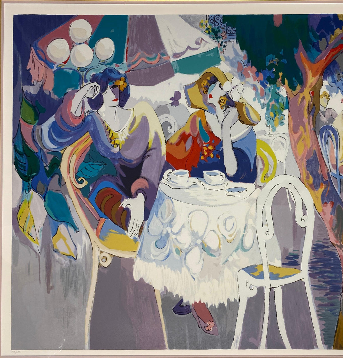 Isaac Maimon Large Color Serigraph "West Bank Cafe" — detail 7