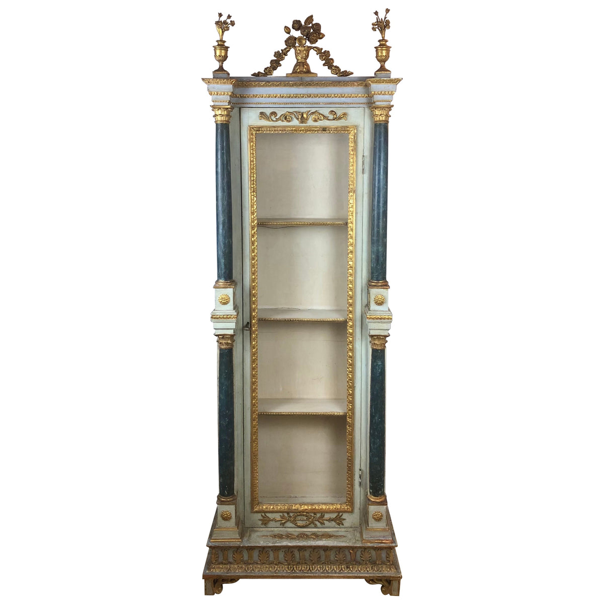 Late 18th century carved and painted giltwood Venetian cabinet in the Rococo style