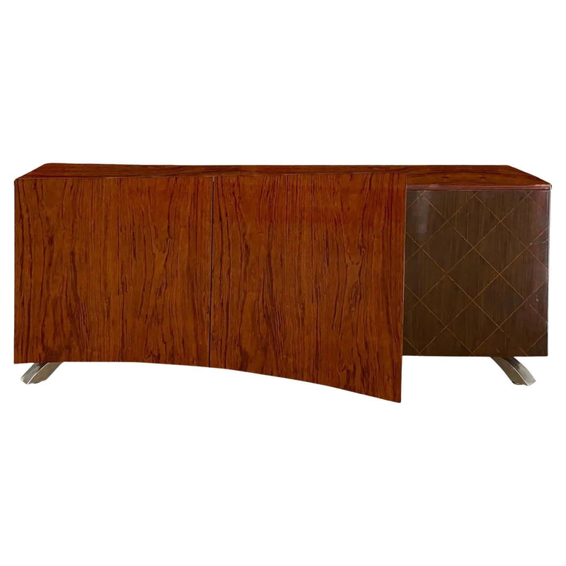 Mid-century modern rosewood sideboard credenza, illustrating the period's tapered legs and warm hardwood