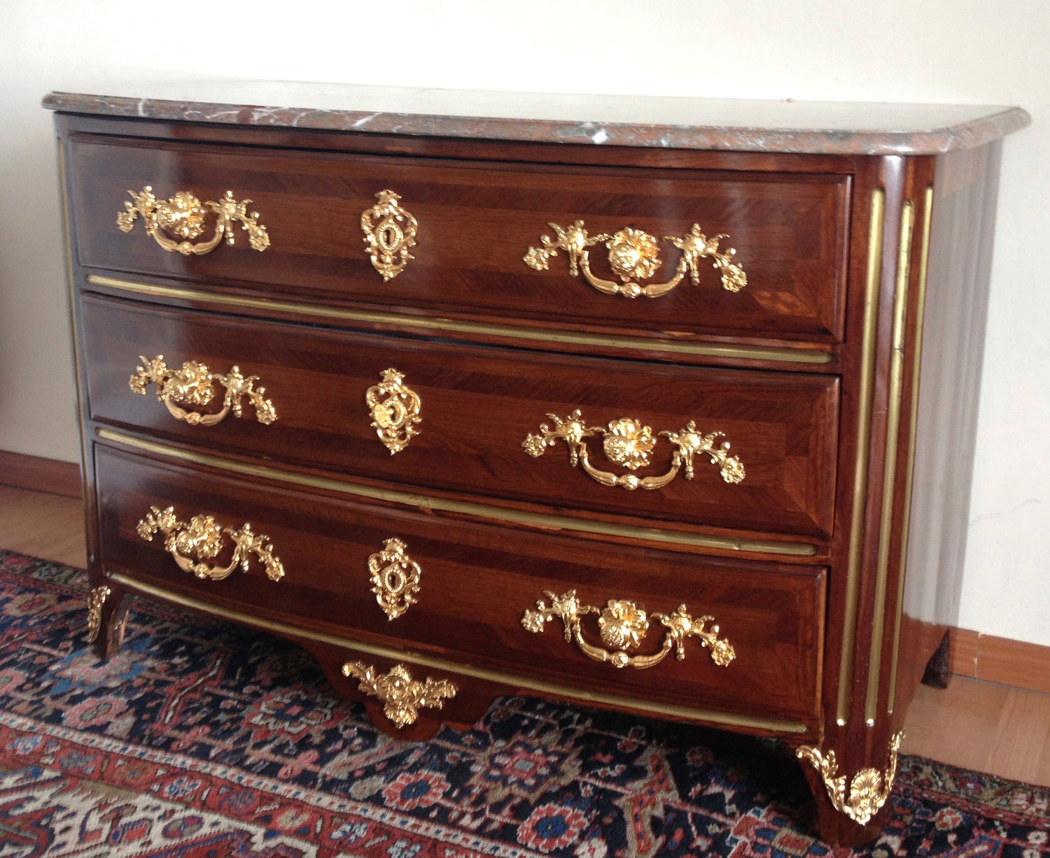 Bedroom pieces — 18th century Louis XIV style ormolu-mounted commode