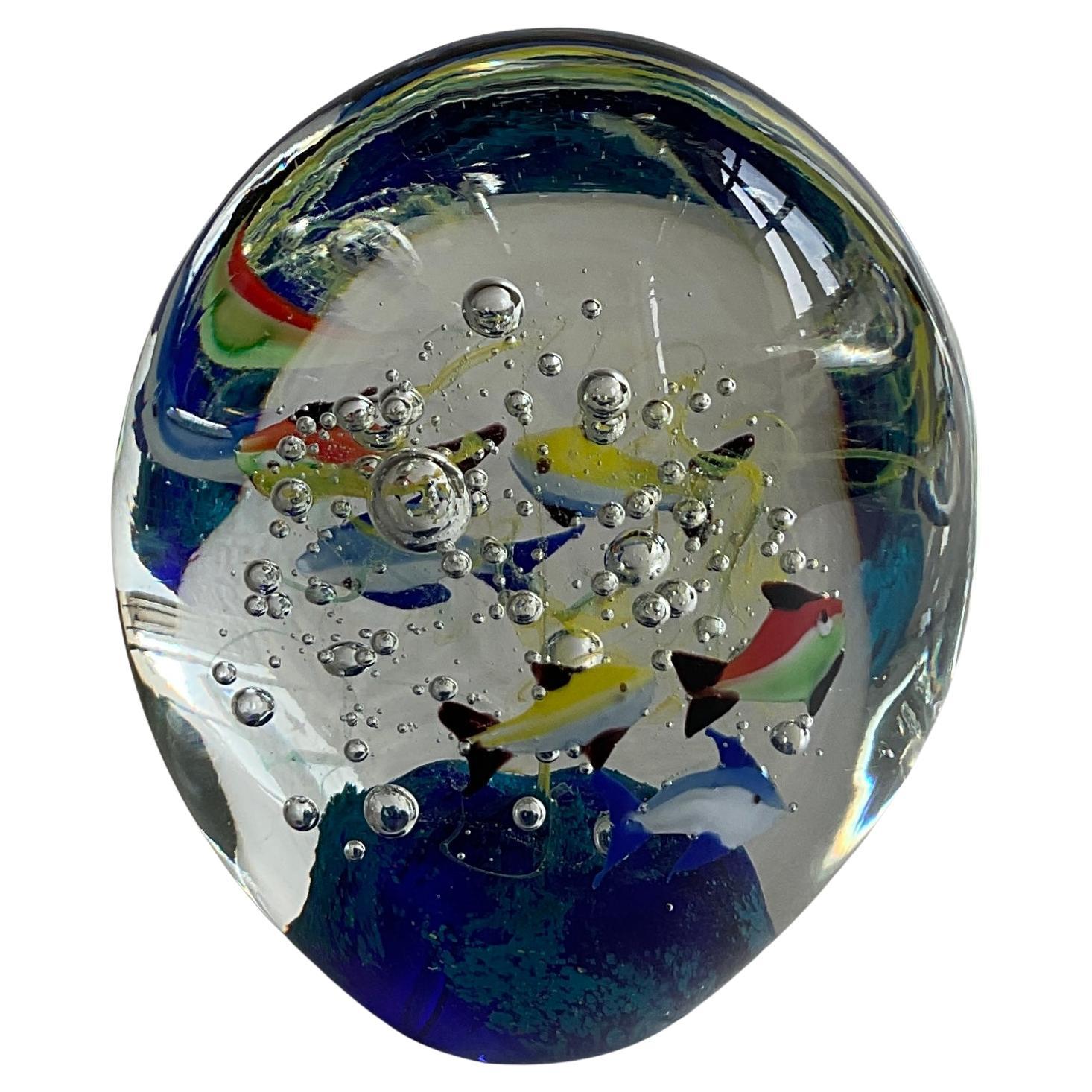 Gifts — large Murano art glass aquarium paperweight