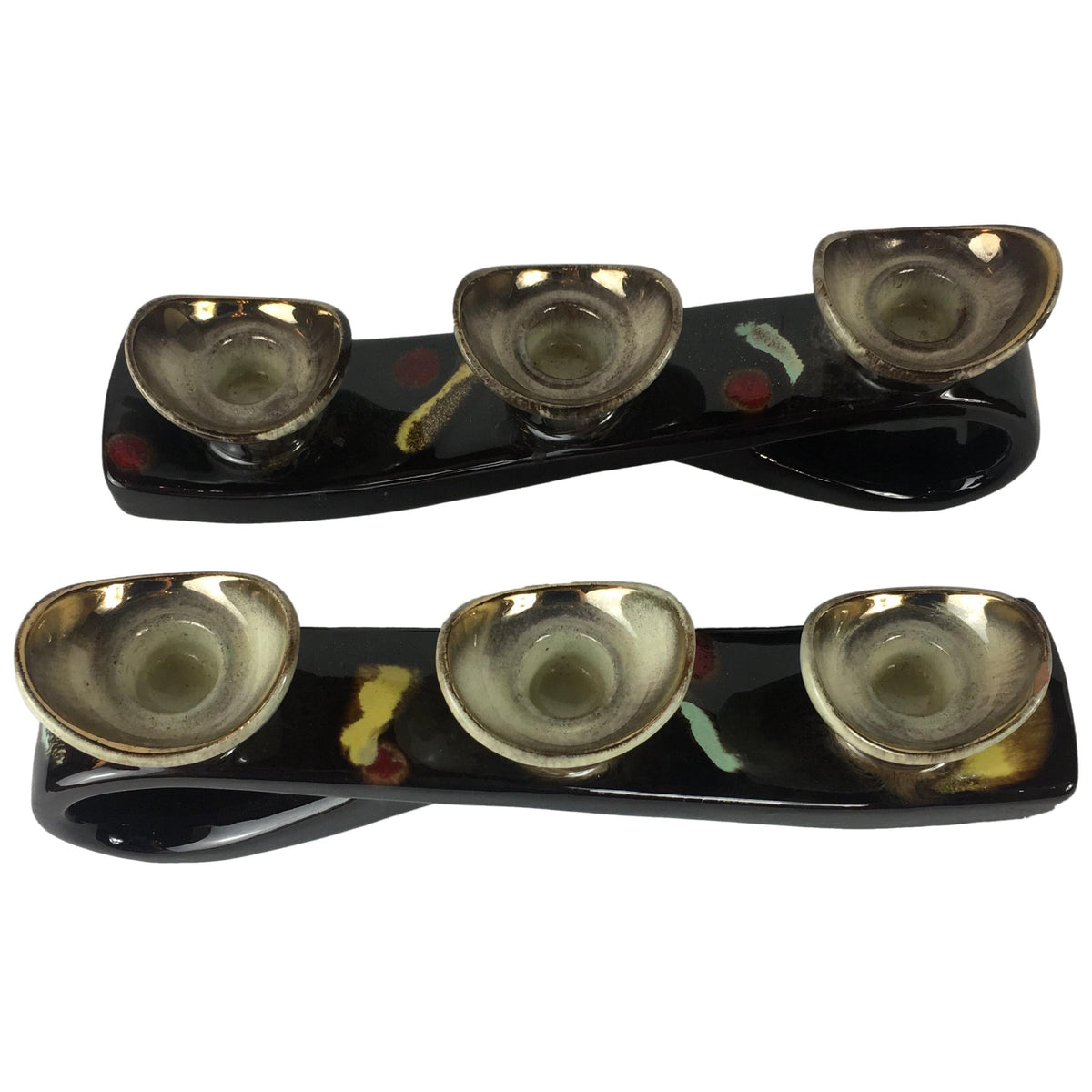 Pair of Mid-Century Ceramic Candleholders, Vallauris Pottery — detail 3