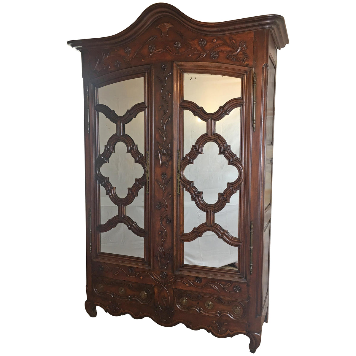 18th Century French Louis XV Armoire, Antique Walnut Armoire Louis XV Style