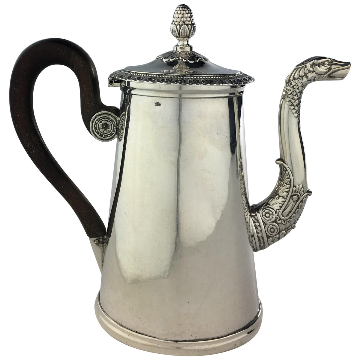 Antique 19th Century French Sterling Silver Rococo Chocolate Pot