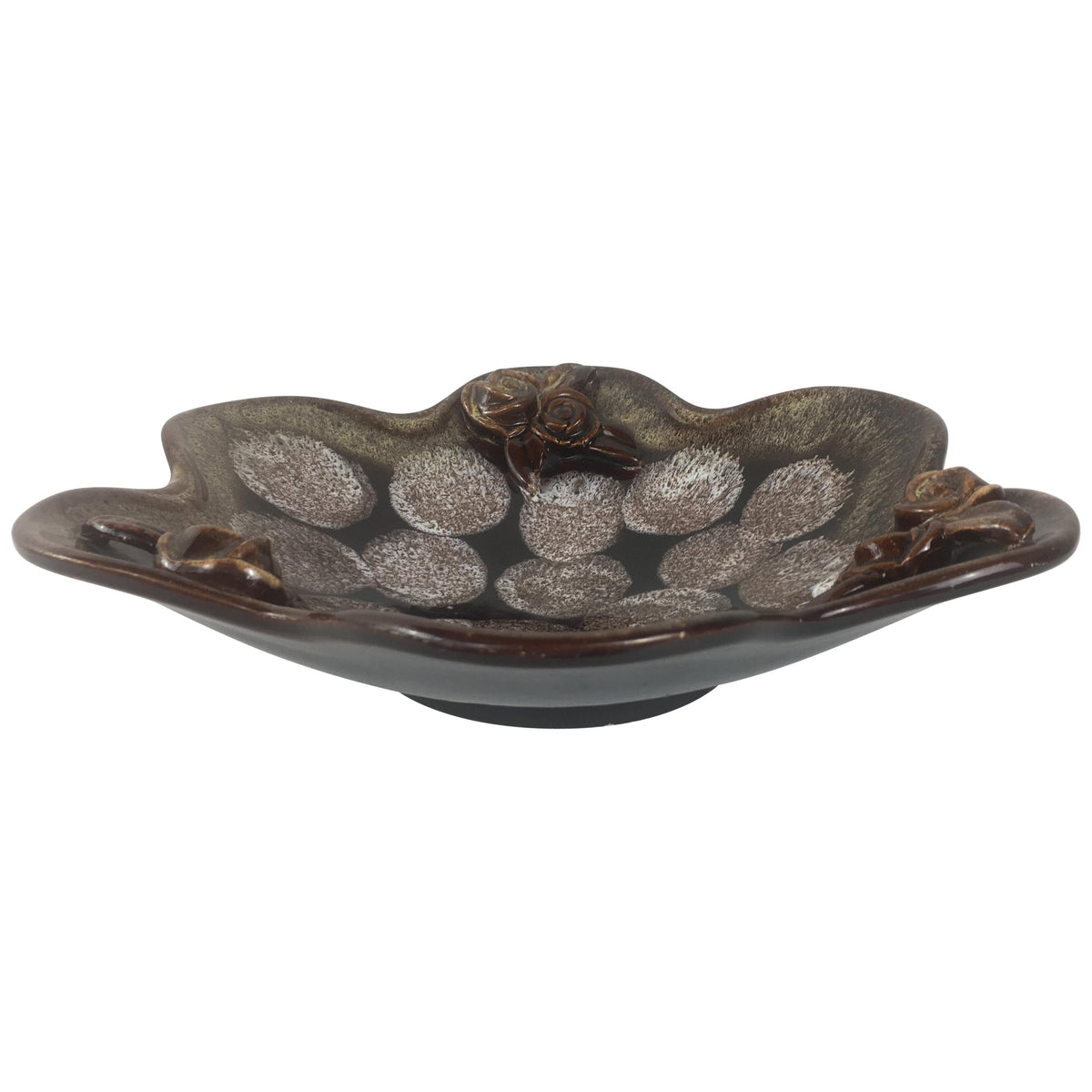 French Midcentury Ceramic Bowl, Earth Tones