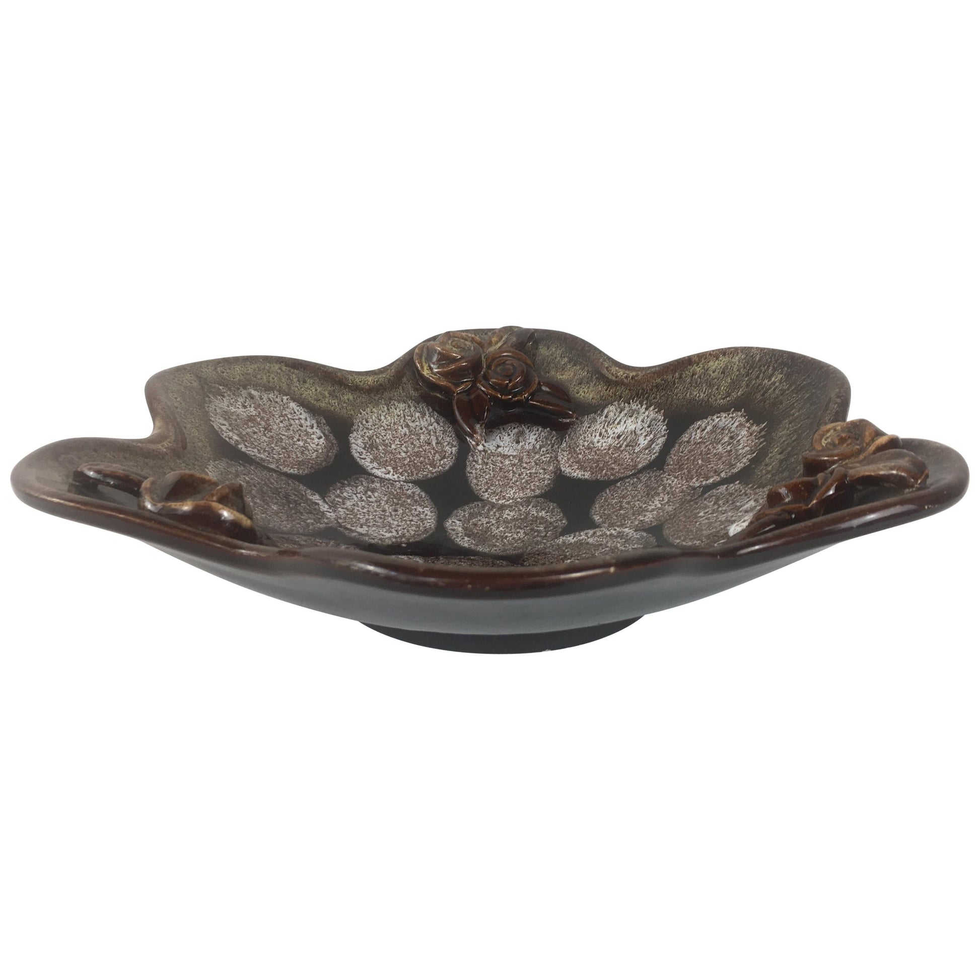 French Midcentury Ceramic Bowl, Earth Tones