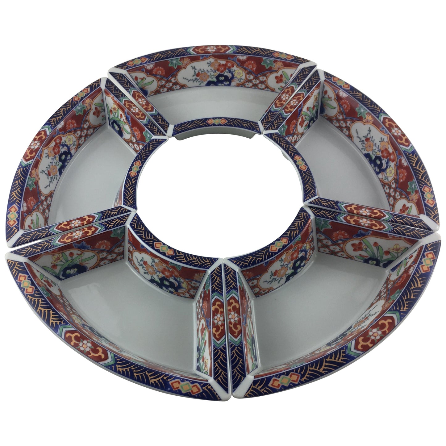 Imari Octagonal Shaped Serving Dish Comprised of 5 Bowls