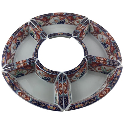Imari Octagonal Shaped Serving Dish Comprised of 5 Bowls