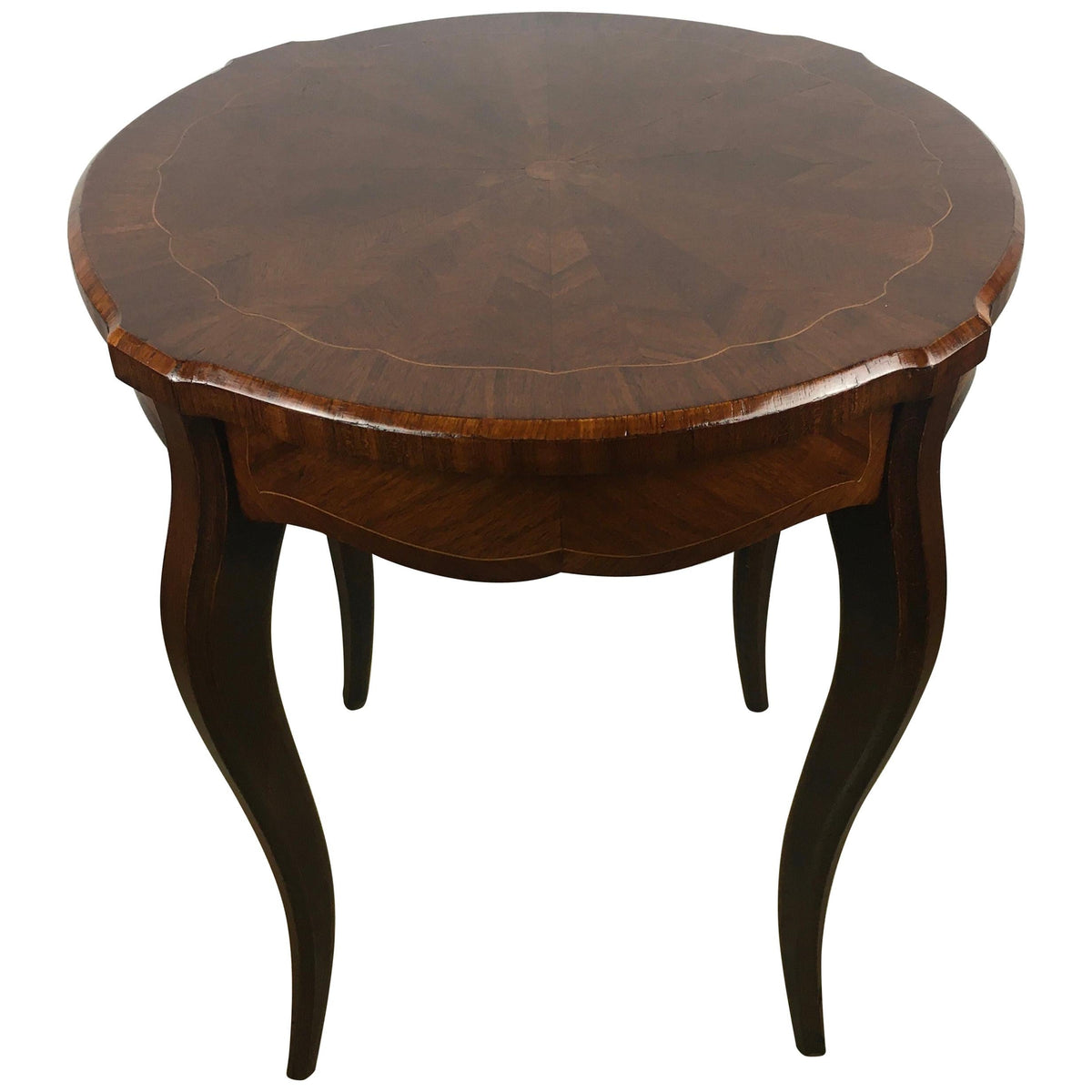 French Louis XV Style Walnut Marquetry End, Side or Cocktail Table