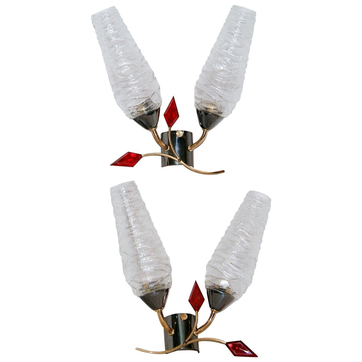 Pair of French Mid-Century Wall Sconces by Maison Arlus
