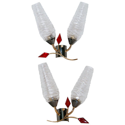 Pair of French Mid-Century Wall Sconces by Maison Arlus