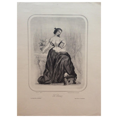 Original Early 20th Century Antique French “La Lionnel” Engraving Print