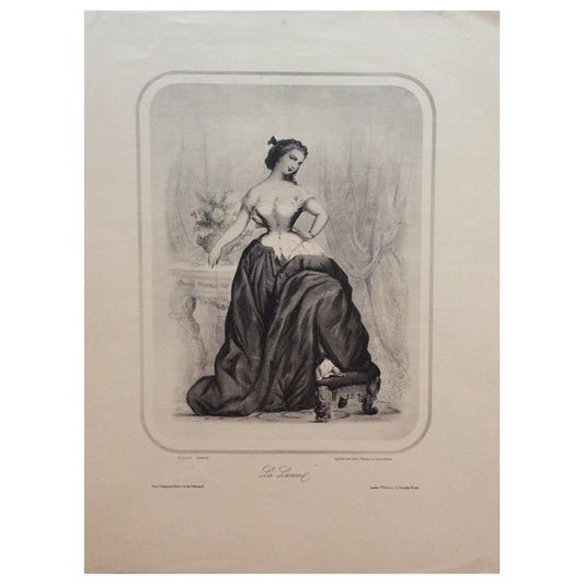 Original Early 20th Century Antique French “La Lionnel” Engraving Print