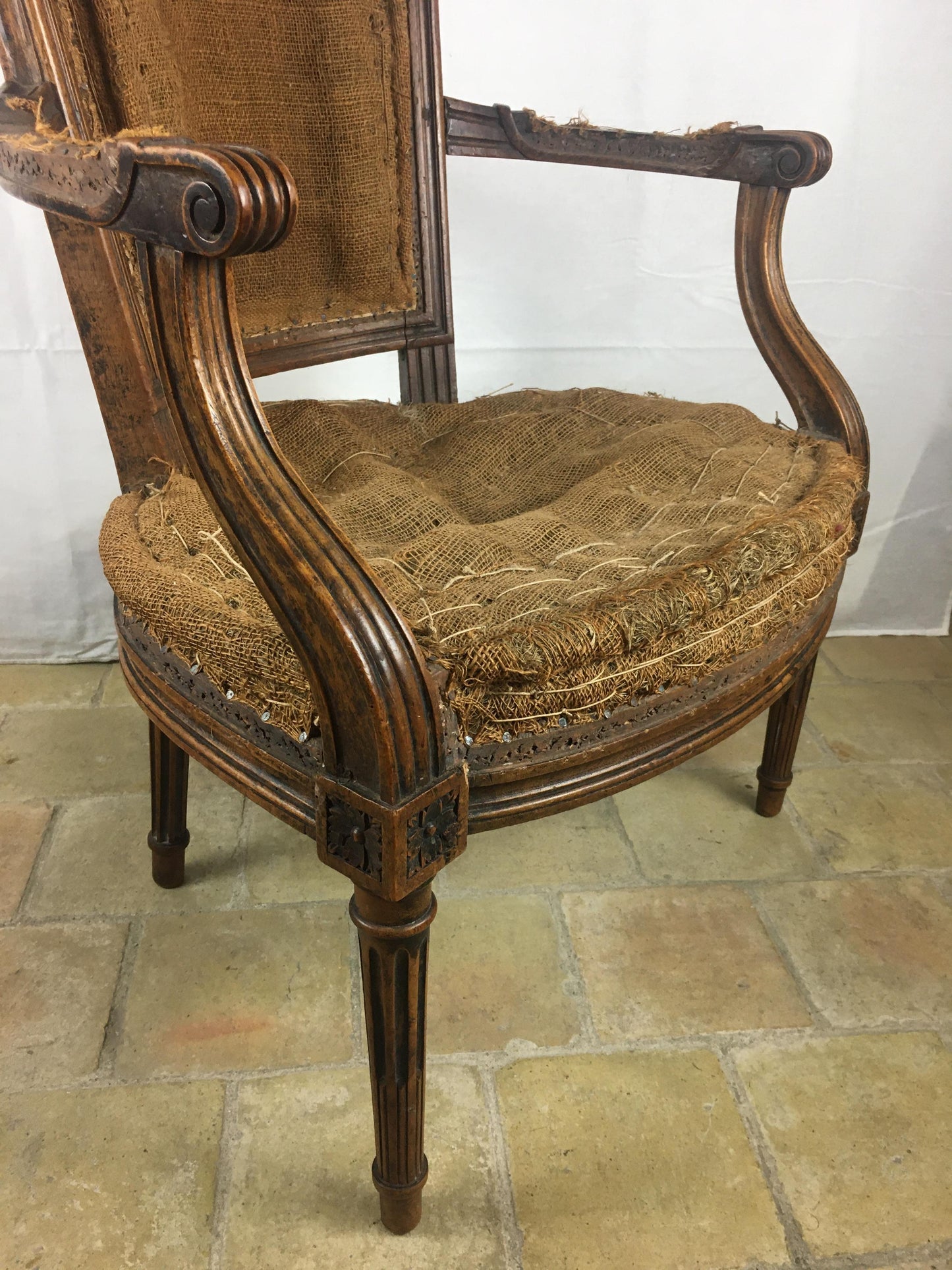 French Pair of Louis XVI 18th Century Armchairs or Fauteuils, Stamped/Signed — detail 10